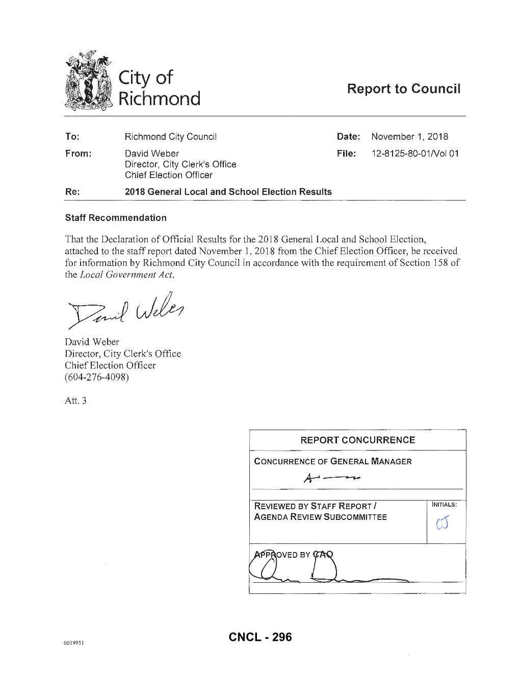 2018 General Local and School Election Results