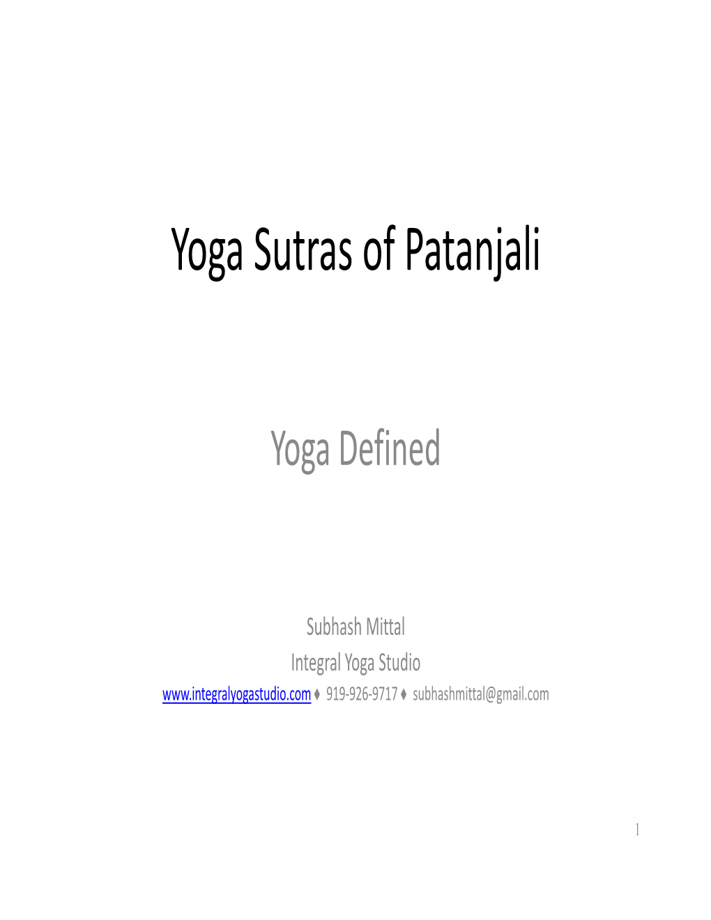 Yoga Sutras of Patanjali