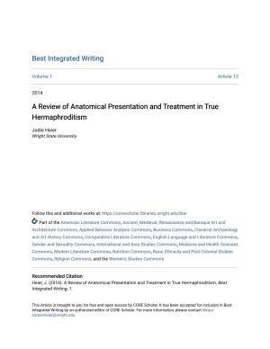 A Review of Anatomical Presentation and Treatment in True Hermaphroditism