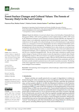 The Forests of Tuscany (Italy) in the Last Century