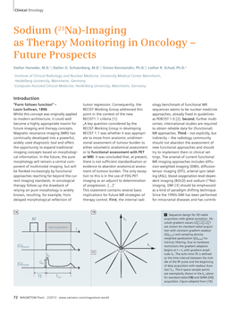 Sodium (23Na)-Imaging As Therapy Monitoring in Oncology – Future