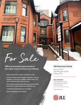 Office Investment Opportunity in the Urban Heart of Downtown Ottawa