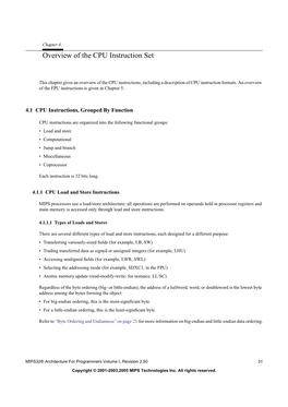 Overview of the CPU Instruction Set