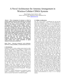 A Novel Architecture for Antenna Arrangement in Wireless Cellular CDMA Systems