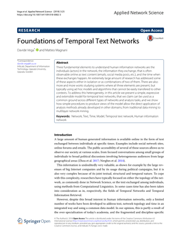 Foundations of Temporal Text Networks