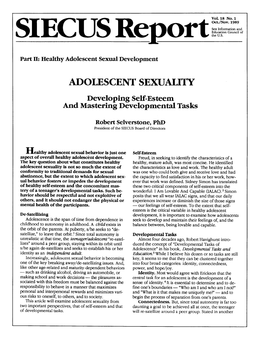 ADOLESCENT SEXUALITY Developing Self-Esteem and Mastering Developmental Tasks