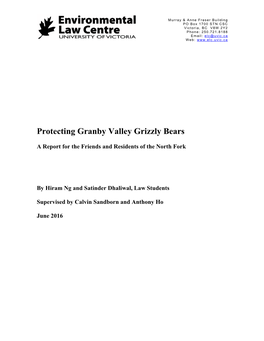 Protecting Granby Valley Grizzly Bears