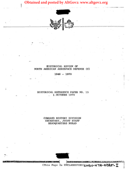 Historical Review of North American Aerospace Defense 1946
