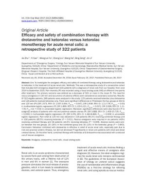 Original Article Efficacy and Safety of Combination Therapy With