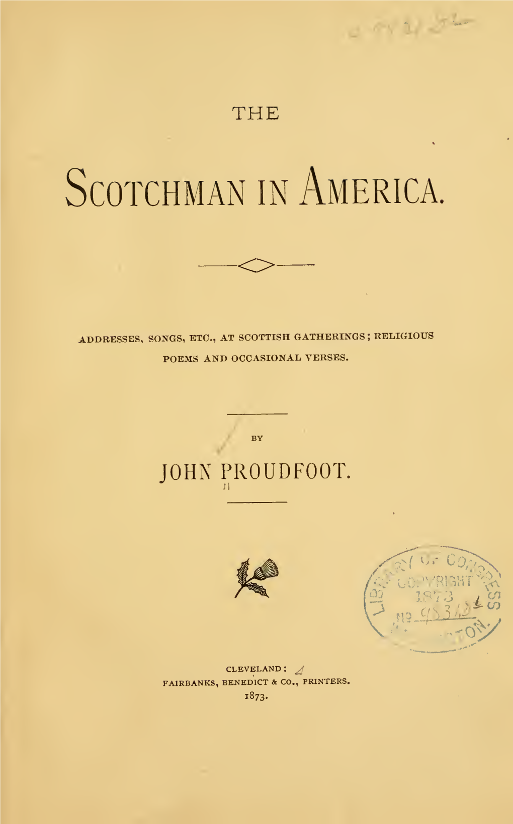 The Scotchman in America