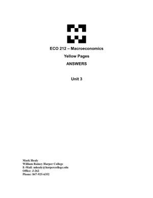 ECO 212 – Macroeconomics Yellow Pages ANSWERS Unit 3