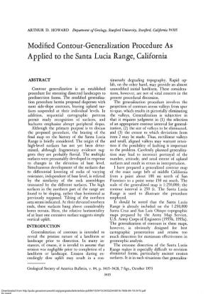 Modified Contour-Generalization Procedure As Applied to the Santa Lucia Range, California