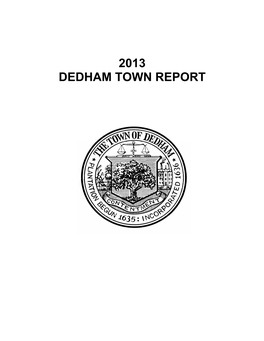 2013 Dedham Town Report