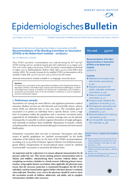 Epidemiologisches Bulletin at the Robert Koch-Institut 54/2017
