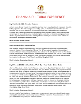 Ghana: a Cultural Experience