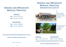 Goring and Woodcote Medical Practice Goring and Woodcote Information Leaflet Medical Practice