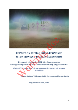Report on Initial Socio-Economic Situation and Baseline Scenarios