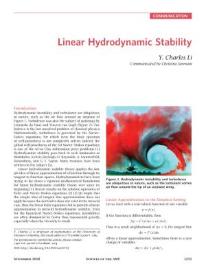 Linear Hydrodynamic Stability