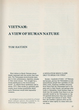 Vietnam: a View of Human Nature