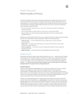 Apple Education Parent Guide to Privacy