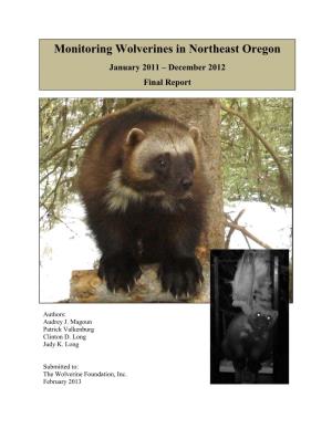 Monitoring Wolverines in Northeast Oregon