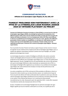 Fanseat Et La Fédération Française De Hockey Sur Glace (FFHG), En