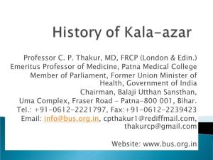 History of Kala-Azar Is Older Than the Dated Records
