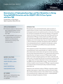 Determination of Triphenylmethane Dyes and Their Metabolites In