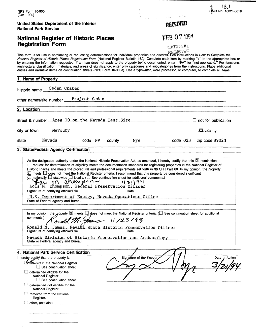 National Register of Historic Places Continuation Sheet