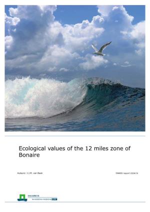 Ecological Values of the 12 Miles Zone of Bonaire