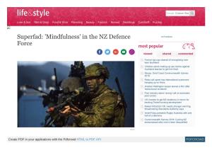 Superfad: 'Mindfulness' in the NZ Defence Force