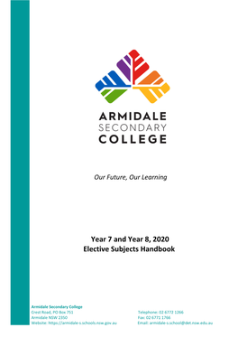 Year 7 and Year 8, 2020 Elective Subjects Handbook