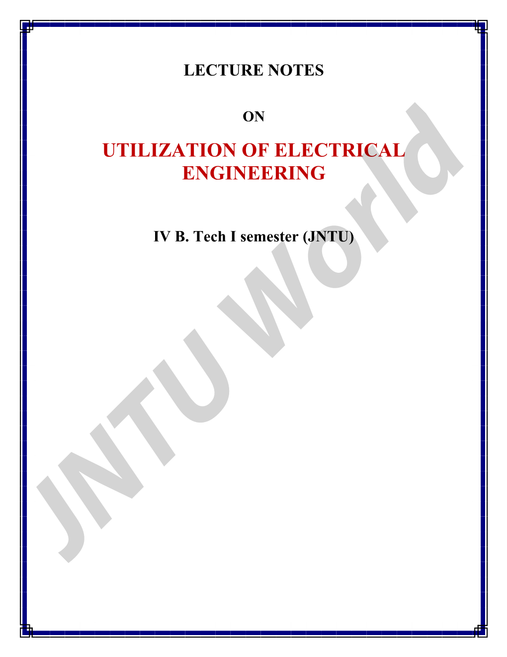 Utilization of Electrical Engineering