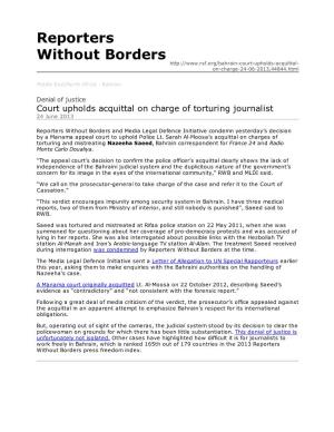 Reporters Without Borders On-Charge-24-06-2013,44844.Html