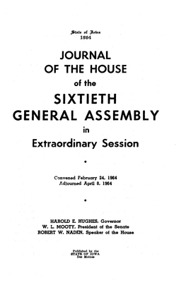 SIXTIETH GENERAL ASSEMBLY in Extraordinary Session