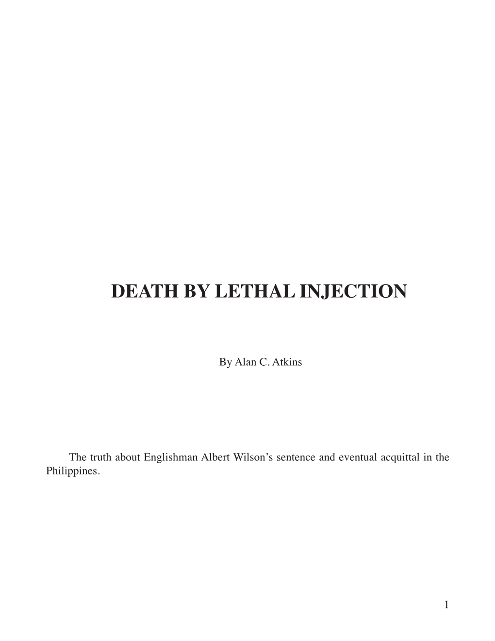 Death by Lethal Injection