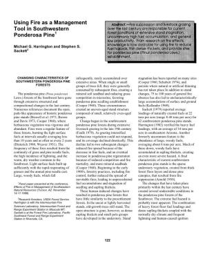 Using Fire As a Management Tool in Southwestern Ponderosa Pine1