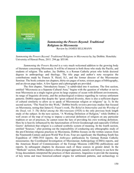 Summoning the Powers Beyond: Traditional Religions in Micronesia Review by JAMES SELLMANN