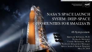 Nasa's Space Launch System: Deep-Space Opportunities