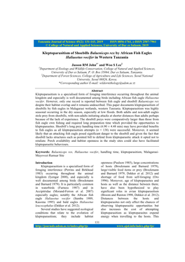 Kleptoparasitism of Shoebills Balaeniceps Rex by African Fish Eagles Haliaeetus Vocifer in Western Tanzania