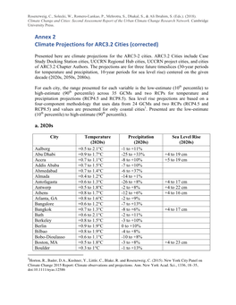 Annex 2 Climate Projections for ARC3.2 Cities (Corrected)