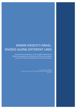 FINAL VERSION (With Hebrew Original) BA Thesis Siksecks