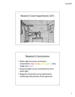 Newton's Conclusions
