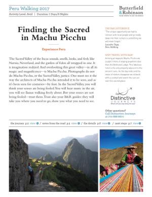 Finding the Sacred in Machu Picchu