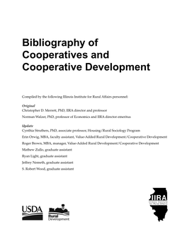 Bibliography of Cooperatives and Cooperative Development