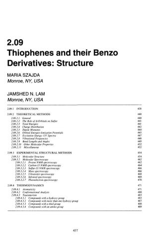 Thiophenes and Their Benzo Derivatives: Structure