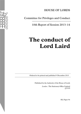The Conduct of Lord Laird