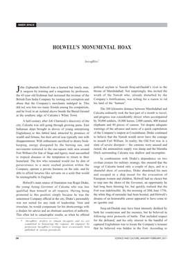 Holwells' Monumental Hoax
