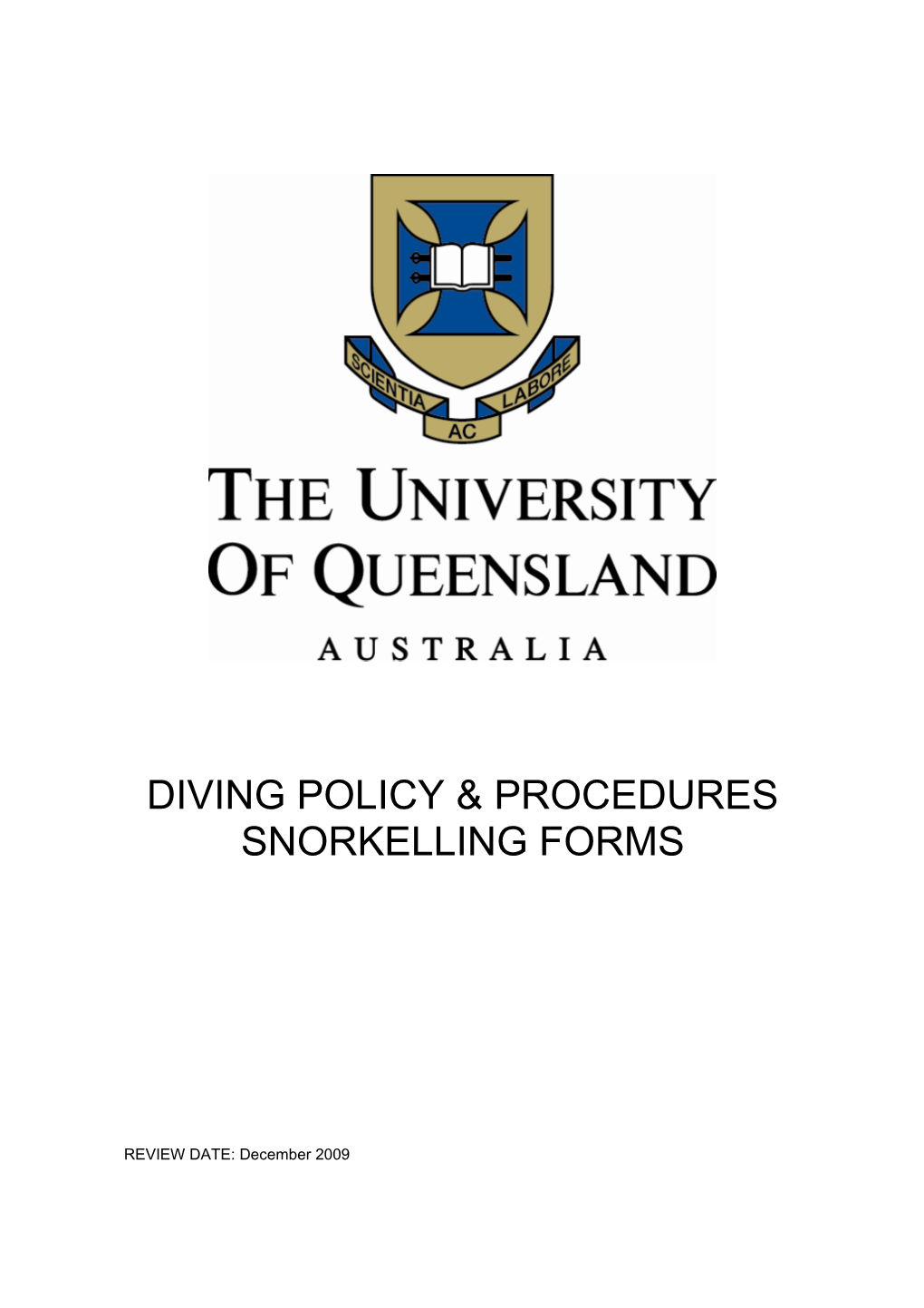 Diving Policy & Procedures Snorkelling Forms