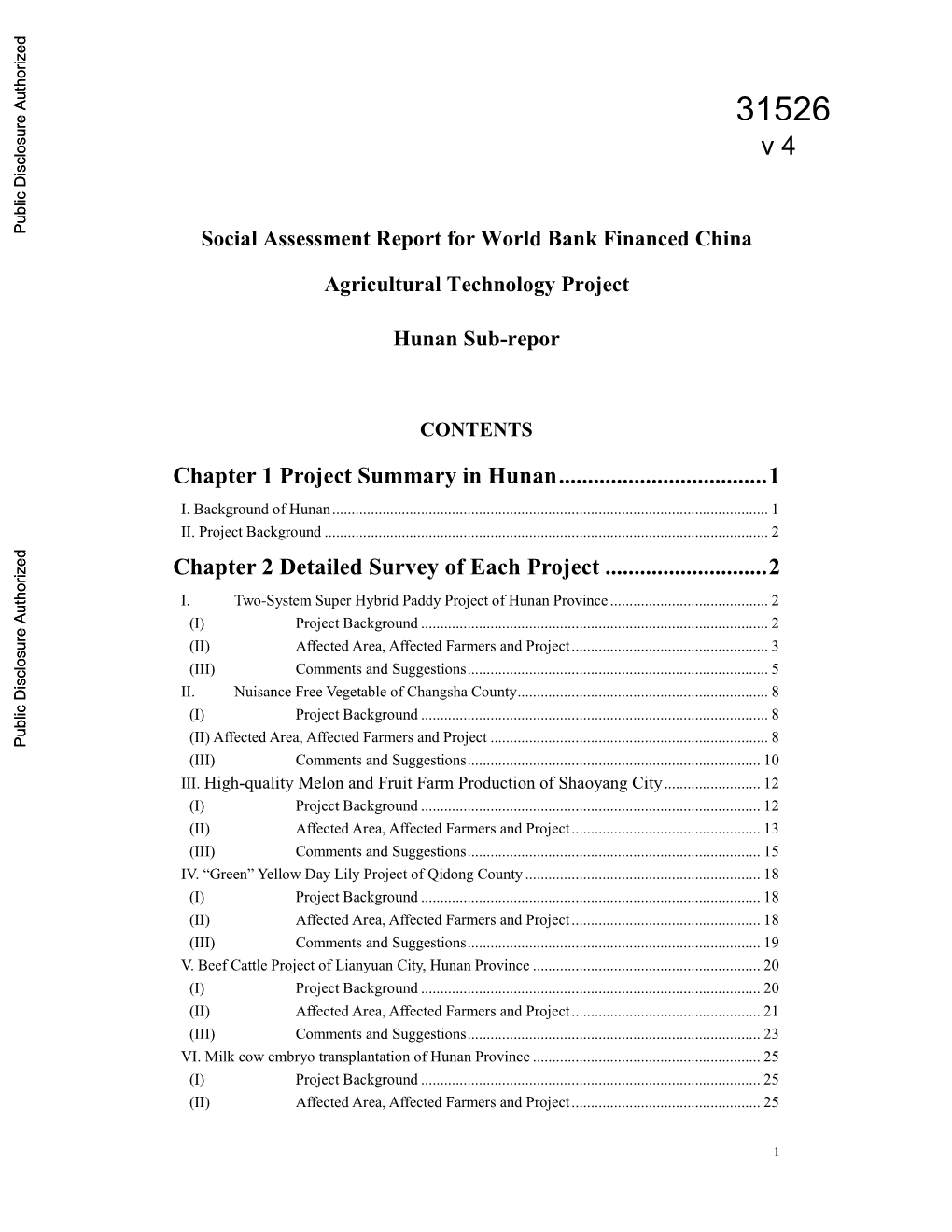 Affected Area, Affected Farmers and Project